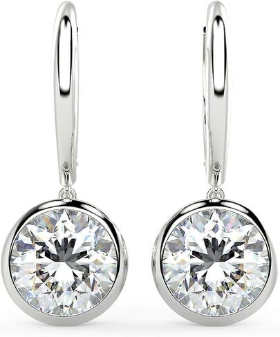 أقراط متدلية من الألماس المستدير من 1/2 إلى 1 قيراط للنساء I أقراط من الذهب عيار 14 قيراط (G-H، VS1-VS2، 0.50 قيراط) مجموعة إطار من الأقراط الماسية الرائعة من Carbon Atelier in Kuwait