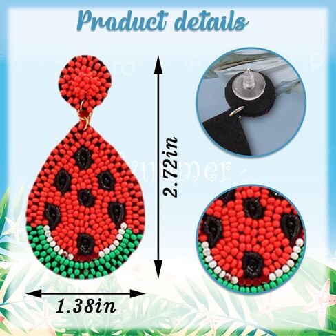 Hying Summer Earrings Popsicle Beaded Dangle Earrings Beach Pool Party Pendant Earrings Hawaii Holiday Fashion Jewelry Gift Earring for Women Girls Summer Decoration Beach Party Favors Drop in Saudi Arabia