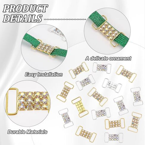 AHANDMAKER Rhinestone Shoelace Charms Buckles, Bling Shoelace Buckles Crystal Shoe Decorations Charms Sneakers Shoe Lace Tag Charms for Sneaker Casual Sports Shoe Bikini Accessory in Saudi Arabia