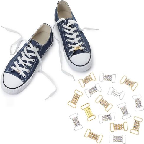 AHANDMAKER Rhinestone Shoelace Charms Buckles, Bling Shoelace Buckles Crystal Shoe Decorations Charms Sneakers Shoe Lace Tag Charms for Sneaker Casual Sports Shoe Bikini Accessory in Saudi Arabia