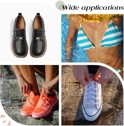 AHANDMAKER Rhinestone Shoelace Charms Buckles, Bling Shoelace Buckles Crystal Shoe Decorations Charms Sneakers Shoe Lace Tag Charms for Sneaker Casual Sports Shoe Bikini Accessory in Saudi Arabia