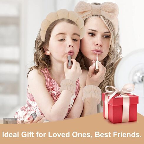 Canitor Sponge Spa Headbands Wristband Set with Hair Clips Skincare Headbands for Washing Face Non Slip Puffy Terry Cloth Makeup Headband Face Wash Wrist Bands Cute Trendy Stuff (black) in Saudi Arabia