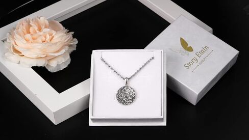 قلادة ماندالا 925 من الفضة الإسترليني قلادة على شكل زهرة اللوتس، قلادة Om تميمة فايكنغ عتيقة هدية قلادة قلادة in Kuwait