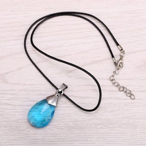 Yui's Heart Pendant Necklace for Asuna Yuuki cosplay - Black/Blue Crystal in Saudi Arabia