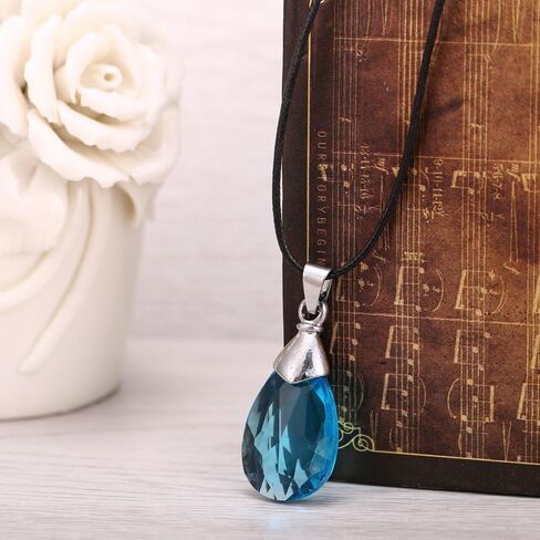 Yui's Heart Pendant Necklace for Asuna Yuuki cosplay - Black/Blue Crystal in Saudi Arabia