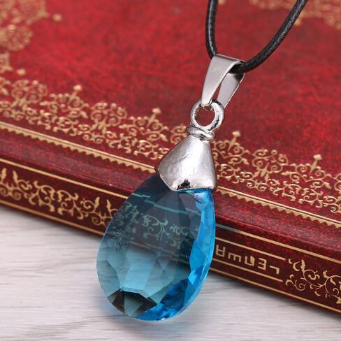 Yui's Heart Pendant Necklace for Asuna Yuuki cosplay - Black/Blue Crystal in Saudi Arabia