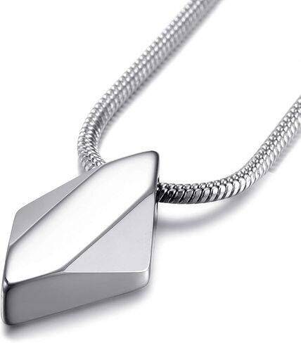 MOO&LEE Men's Tungsten Carbide Pendant Necklace Geometric Tungsten Pendant with 22 Inches Stainless Steel Snake Chain in Saudi Arabia