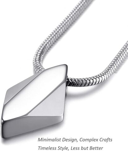 MOO&LEE Men's Tungsten Carbide Pendant Necklace Geometric Tungsten Pendant with 22 Inches Stainless Steel Snake Chain in Saudi Arabia