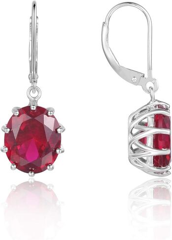 QITIAN المرأة انخفاض الأقراط - 925 الفضة الاسترليني الأقراط الملونة 10 * 12mm شكل بيضاوي الأحجار الكريمة الطبيعية أقراط مجوهرات هدايا للنساء in Kuwait