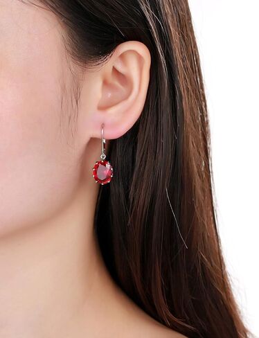 QITIAN المرأة انخفاض الأقراط - 925 الفضة الاسترليني الأقراط الملونة 10 * 12mm شكل بيضاوي الأحجار الكريمة الطبيعية أقراط مجوهرات هدايا للنساء in Kuwait