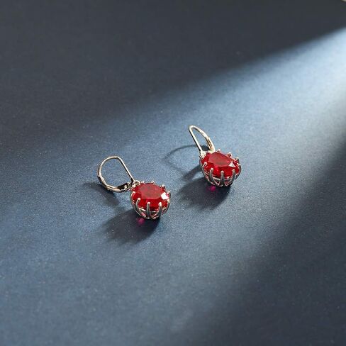 QITIAN المرأة انخفاض الأقراط - 925 الفضة الاسترليني الأقراط الملونة 10 * 12mm شكل بيضاوي الأحجار الكريمة الطبيعية أقراط مجوهرات هدايا للنساء in Kuwait