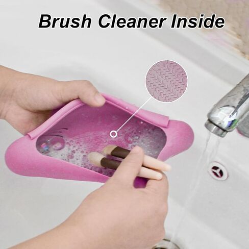 Serendishi Silicone Makeup Brush Holder,Travel Makeup Bag,Magnetic Cosmetic Bag,Travel Makeup Brush Case, Makeup Organizer Travel Essentials for Valentine's Gifts in Saudi Arabia