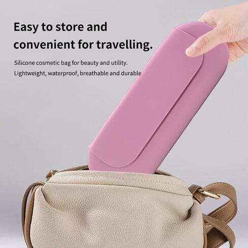 Serendishi Silicone Makeup Brush Holder,Travel Makeup Bag,Magnetic Cosmetic Bag,Travel Makeup Brush Case, Makeup Organizer Travel Essentials for Valentine's Gifts in Saudi Arabia