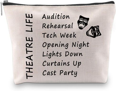 PXTIDY Theatre Life makeup Bag Drama Theater Gifts Comedy Tragedy Mask Theatre Drama Bag Drama Actor Actress Gifts Pouch(Pink) in Saudi Arabia