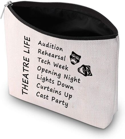 PXTIDY Theatre Life makeup Bag Drama Theater Gifts Comedy Tragedy Mask Theatre Drama Bag Drama Actor Actress Gifts Pouch(Pink) in Saudi Arabia