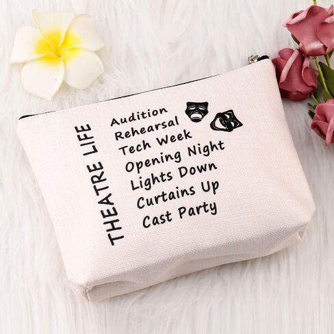 PXTIDY Theatre Life makeup Bag Drama Theater Gifts Comedy Tragedy Mask Theatre Drama Bag Drama Actor Actress Gifts Pouch(Pink) in Saudi Arabia