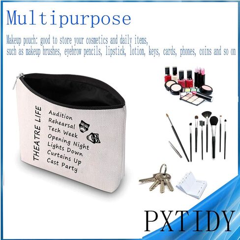 PXTIDY Theatre Life makeup Bag Drama Theater Gifts Comedy Tragedy Mask Theatre Drama Bag Drama Actor Actress Gifts Pouch(Pink) in Saudi Arabia