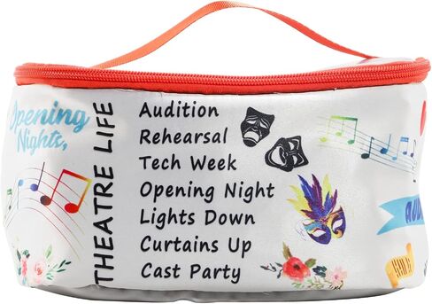 PXTIDY Theatre Life makeup Bag Drama Theater Gifts Comedy Tragedy Mask Theatre Drama Bag Drama Actor Actress Gifts Pouch(Pink) in Saudi Arabia