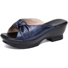 Women's Platform Sandals Comfortable Chunky Heels Mule Wedge Sandal
