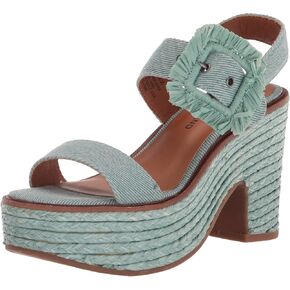 Lucky Brand Women's Yidris Espadrille Platform Sandal Heeled, Wrought Iron, 10