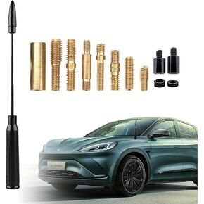1 PC Retractable Radio Antenna, 5.51" x 0.78" Thread-mounted Automotive Signal Receiving Adapter, Personalized Decorative Accessories, Universal Size Suits for Most Car Models (Black)