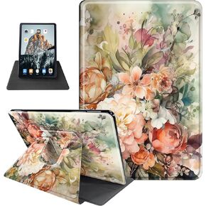 for Kindle Paperwhite 11th Generation Case with Soft TPU Buffer, PU Leather Cover, 360° Swivel Stand, Auto Wake/Sleep, Shockproof Cool for Kindle Paperwhite 2021 Case 6.8", Oil Painting Sunset