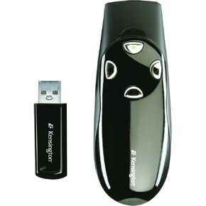Kensington Wireless Presenter Pro with Green Laser, Class 2, 150 Ft Range, Black