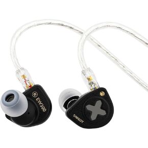 Linsoul SIMGOT EW300 1DD+1Planar+1PZT محرك هجين في شاشة الأذن، سماعات أذن سلكية IEM، سماعات أذن للألعاب مع فوهات قابلة للفصل، كابل OFC IEM مطلي بالفضة للموسيقي الصوتي (EW300 DSP)