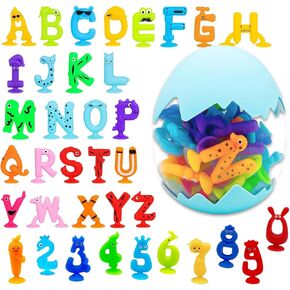 Bath Toys Suction Cup Toys 22 PCS Silicone Suction Travel Toys Window for Kids Ages 3-8 Boys Girls Sensory Toys Silicone Animal Sucker Toys