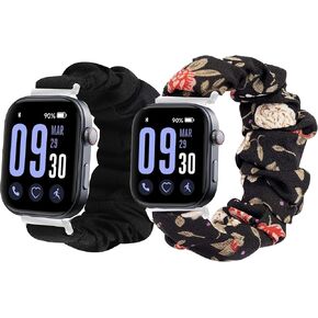 GTX12 Smart Watches Band, Lamshaw 22mm Fabric Elastic Scrunchie Elastic Women Cute Replacement Straps Compatible for Fitpolo GTX12, ENOMIR GTX12, Tensky GTX12, uaue T60, QXQ T60, QCOQ T60 Smart Watches