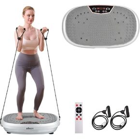 EILISON FitMax 3D XL Vibration Plate Exercise Machine - Whole Body Workout Vibration Platform w/Loop Bands - Lymphatic Drainage Machine for Weight Loss, Shaping, Wellness, Recovery