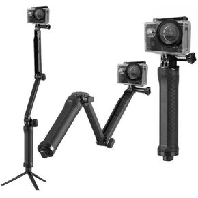 AKASO Foldable Pole 3-Way Adjustable Selfie Stick Action Camera Accessory Compatible with GoPro Hero 12/11/10/9/DJI Osmo Action/AKASO EK7000/Brave 4/Brave 7 LE/Brave 7/Brave 8/Brave 8 Lite