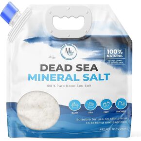 Dead Sea Salt – Dead Sea Salts for Soaking, Mineral Salt for Bath, Spa, Shower – Pure and Natural Bath Salt for Foot Soak, Inflammation, Skin Care – Unscented Fine Salt (10 LB)