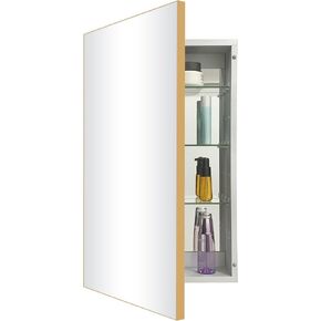 Aluminum Bathroom Medicine Cabinet 22x30 Inches Recess or Surface Mount Mirror Cabinet for Bathroom Toilet Kitchen