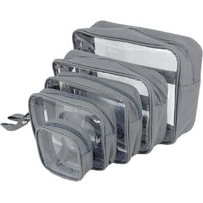 5 Piece Diaper Bag Organizer Pouch Set, Clear with Straps and Pacifier Case