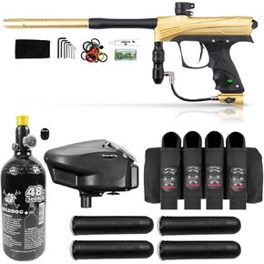 Maddog Dye Rize CZR Full Auto Paintball Gun Marker w/ 48/3000 HPA Paintball Tank, Empire Halo Too Electronic Paintball Loader, 4-Pod Paintball Harness & (4) Paintball Pods Starter Package