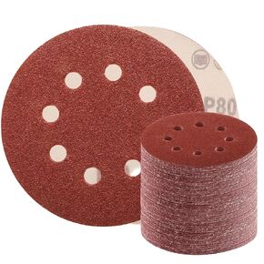 5 Inch Sanding Disc Set 8 Hole Hook and Loop Adhesive Sandpaper,Including 40/60/80/120/180/240/320 Grit(10 of Each),Used for Random Orbit Sander-70 Pack
