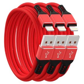 Ironten iPhone Charger Cable, Apple MFi Certified 1 Pack 6 FT Red Long Lightning Fast Charging High Speed Data Sync USB Cable Compatible iPhone 14 13 12 11 Pro Max Plus XS MAX XR XS X 8 7 Plus