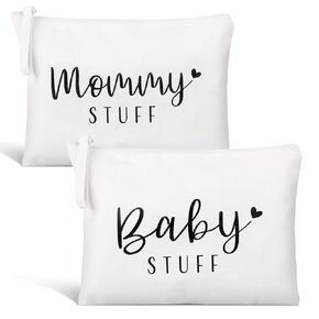 New Mom Gifts Mommy and Baby Bag Canvas Pouch Pregnancy Gifts for Expecting Mom Baby Shower Gifts Mom to be Gifts