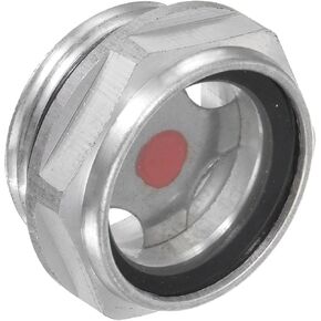 Air Compressor Oil Sight Glass, | M33x2mm Male Thread | Aluminum Hex Head Oil Liquid Level Indicator Glass Window - (Applications: for Gearbox Fittings), 1-Piece