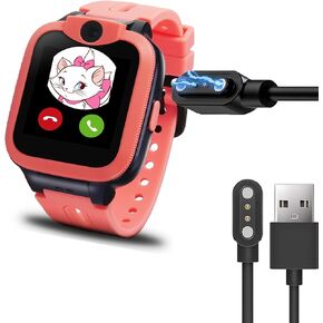 Compatible for Easyfone Smart Watch Charger, Magnetic USB Replacement Charging Cable Compatible with Easyfone KW2 Kids Smart Watch (2 Pack-Black+White)