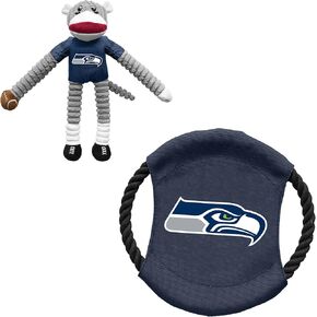 Littlearth Unisex-Adult NFL Baltimore Ravens Sock Monkey and Flying Disc Pet Toy Combo Set, Team Color, One Size