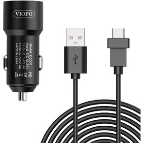 VIOFO D5000 Type-C USB Cigarette Charger with 11.4ft(3.5M) Cable for A229/A139 Pro/T130/WM1 Dash Cam