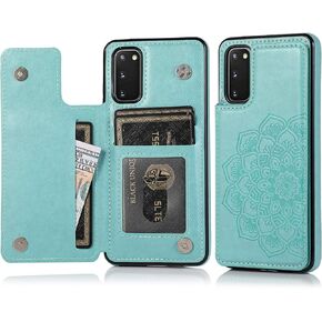 Samsung Galaxy S20 FE 5G Case S20FE Card Credit Holder Wallet Protective Cover with Card Slot and Leather Case for Samsung S20 Fe 6.5Inch (Green) in Kuwait