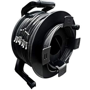 500 Foot TFS Stainless Steel Armored Tactical Fiber Cable terminated with 8 ST Connectors - Single Mode - with Reel