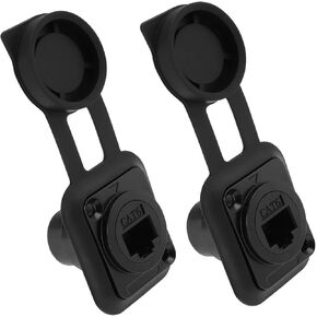 2 Set RJ45 CAT6 Adapter with Dust Cover 31MM x 26MM Panel Mount Female to Female Network Connector with Install Screw Ethernet Extension Coupler Adapter