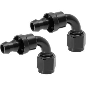 X AUTOHAUX 2pcs 6061 Aluminum AN12 90 Degree Push Lock Hose Fitting End for Car Fuel Line