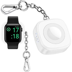 Watch-Charger iWatch-Charger, MFi-Certified Keychain Portable Wireless-Watch-Charger for Apple Watch,1000mAh Power Bank for Apple Watch Series 7/6/SE/5/4/3/2/1-Cable Included