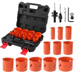 طقم منشار ثقب ثنائي المعدن، ARTIPOLY 17 قطعة 3/4 بوصة إلى 2-1/2 بوصة طقم منشار كامل الفتحة في علبة مع مماسك ومحولات ومفتاح سداسي وقطعة مثقاب للمعادن ولوحة PVC والجدران الجافة، فولاذ متين عالي السرعة in Kuwait