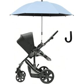 One Stroller Umbrella with Parasol (Free Steel Clip and Handle), Creative Universal Umbrella for Baby Stroller Unisex Baby Pet Carrier, Sun Protection Umbrella Avoid Sun or Rainy (Blue)